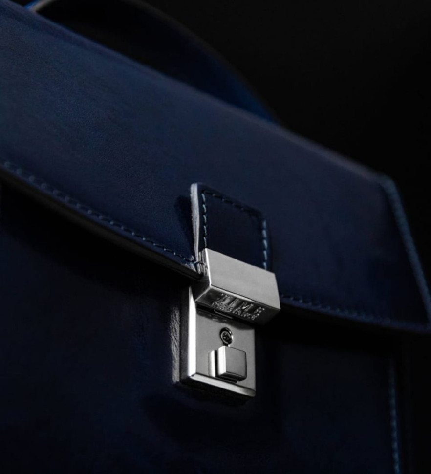 Маленький шкіряний портфель барсетка - Walden - синій Time Resistance 5229401