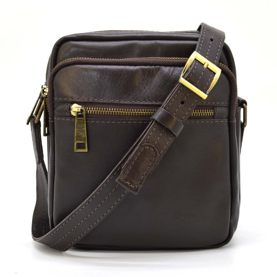 Mens leather shoulder bag brown GC-8086-1md TARWA leather inside