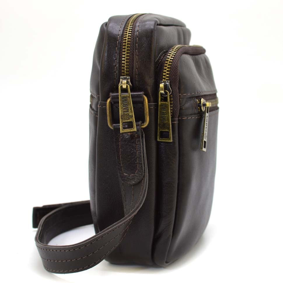 Mens leather shoulder bag brown GC-8086-1md TARWA leather inside