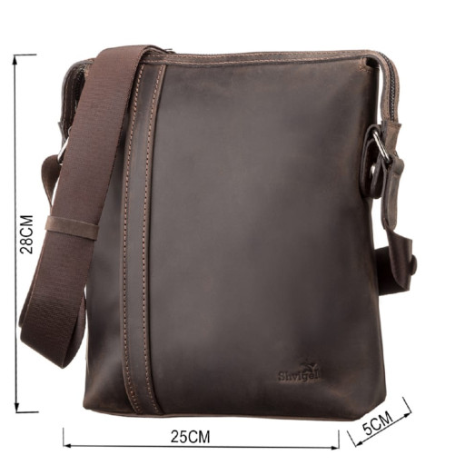 Сумка мужская SHVIGEL 11099 кожаная Коричневая
