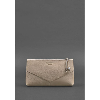 Women's leather cosmetic bag light beige