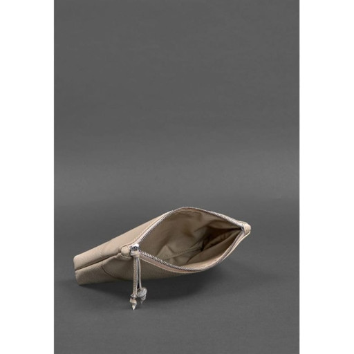 Жіноча шкіряна косметичка світло-бежева