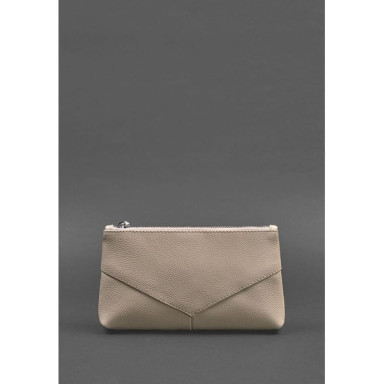 Women's leather cosmetic bag light beige