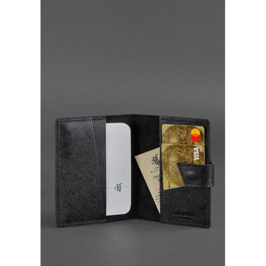 Leather passport cover 4.0 black Blackwood