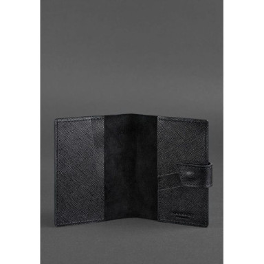Leather passport cover 4.0 black Blackwood