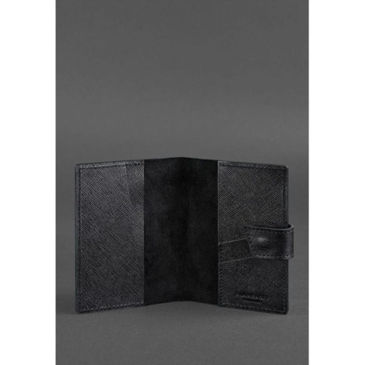 Шкіряна обкладинка для паспорта 4.0 чорна Blackwood