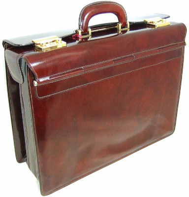 Pratesi RCF388 - Lorenzo il Magnifico Pilot Case in cow leather Radica Coffee