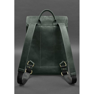 Brit leather backpack green Crazy Horse
