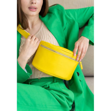 Yellow leather belt bag