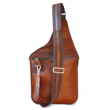 Pratesi BGR135 - Bisaccia Cross Body Bag in cow leather Bruce Grey