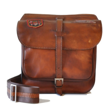 Pratesi BGR135 - Bisaccia Cross Body Bag in cow leather Bruce Grey