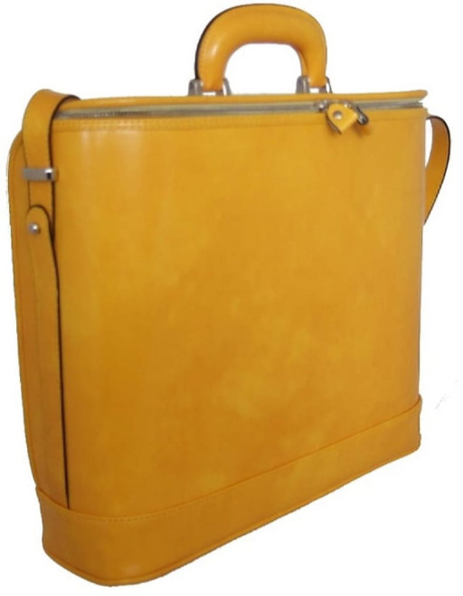 Pratesi RYE116/17 - Raffaello Laptop Bag 17 in cow leather Radica Yellow