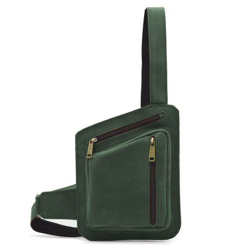 Шкіряна нагрудна сумка, рюкзак-слінг із кінської шкіри TARWA RE-235-3md