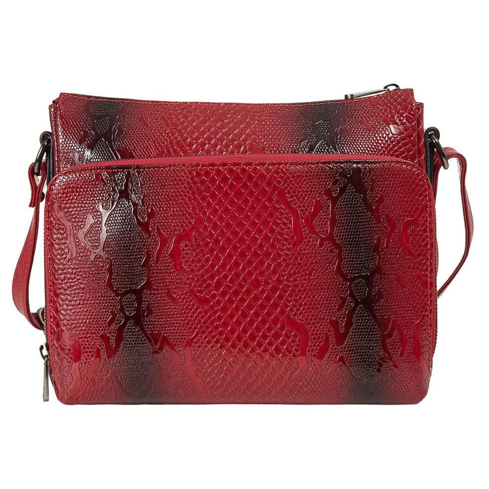 Сумка жіноча шкіра Desisan 3015-500 червоний візерунок