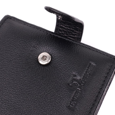 Горизонтальний гаманець середнього розміру з натуральної шкіри ST Leather 22454 Чорний