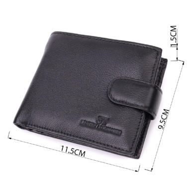 Горизонтальний гаманець середнього розміру з натуральної шкіри ST Leather 22454 Чорний