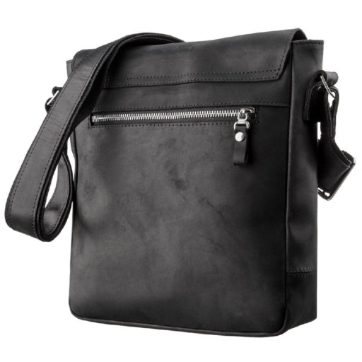 Сумка чоловіча вінтажна середня SHVIGEL 11172 шкіряна Чорна