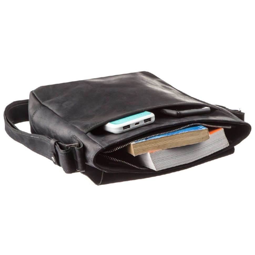 Men's vintage medium bag SHVIGEL 11172 leather Black