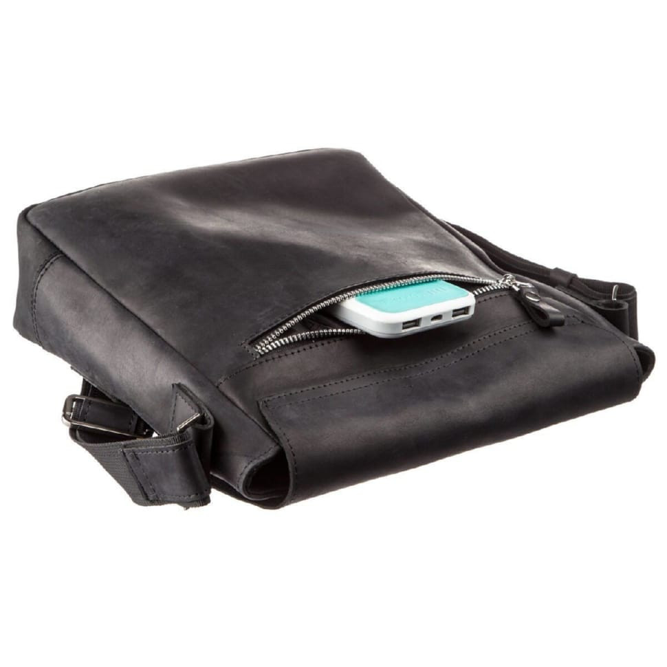 Men's vintage medium bag SHVIGEL 11172 leather Black