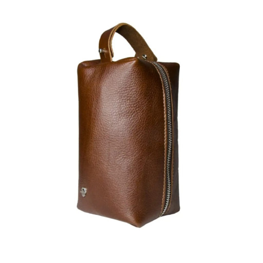 Чоловіча косметичка шкіра несесер Grande Pelle 804623 коньячна велика