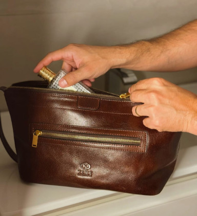 Жіноча шкіряна косметичка Dopp Kit - Ragtime - Коричневий колір - Time Resistance 5239101W