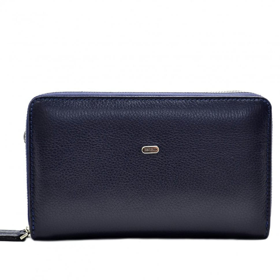 Барсетка кистьова шкіряна DESISAN 256-315 синій флотар