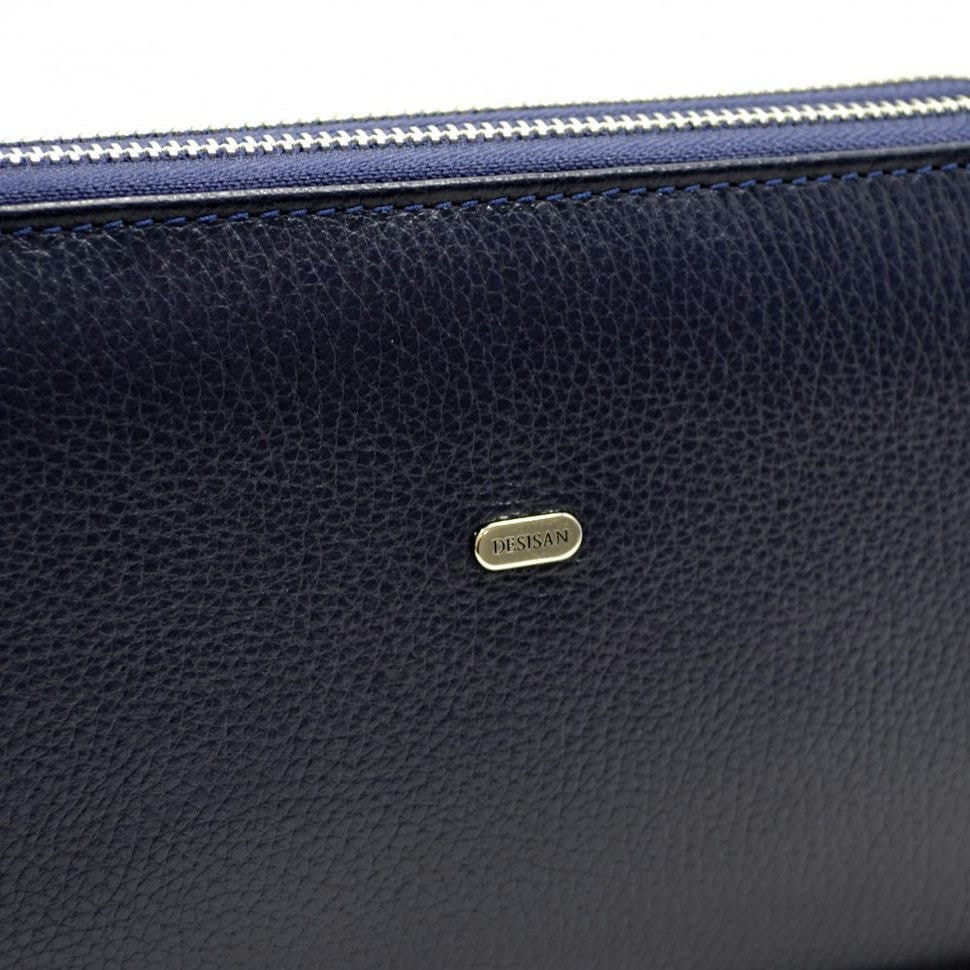 Барсетка кистьова шкіряна DESISAN 256-315 синій флотар
