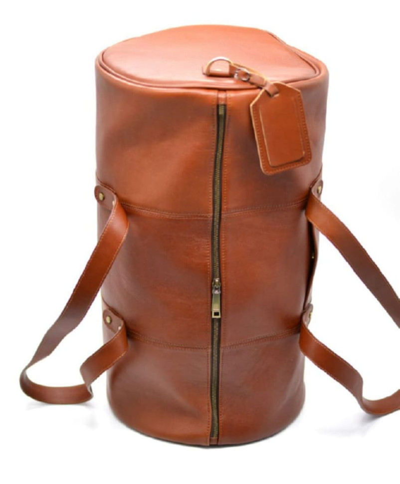 Travel bag-barrel made of genuine leather TB-5564-4lx TARWA