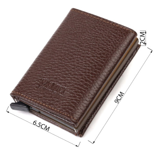 Чоловічий картхолдер три складення з автоматичним механізмом з натуральної шкіри флотар CANPELLINI 21934 Коричневий
