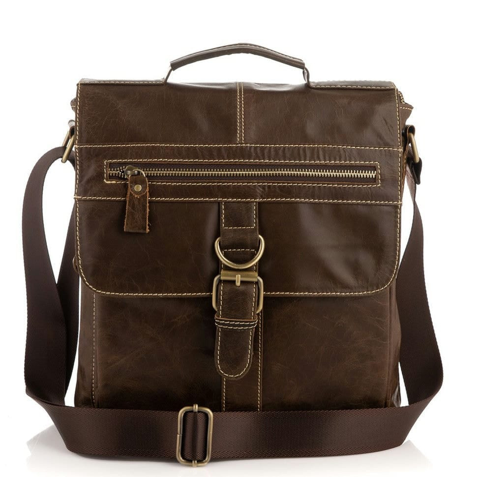 Чоловіча шкіряна сумка через плече BUFFALO BAGS M1292B коричнева
