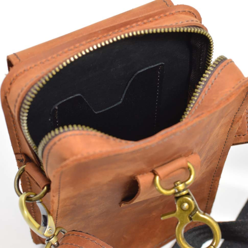 Сумка через плече, сумка напоясна TARWA RB-0076 зі шкіри Crazy Horse