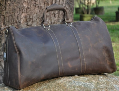 Large Vintage Horse Leather Travel Bag