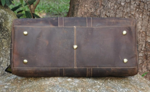 Велика вінтажна дорожня сумка з кінської шкіри