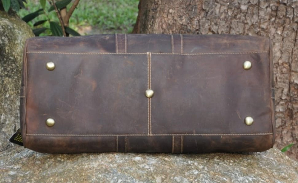 Велика вінтажна дорожня сумка з кінської шкіри