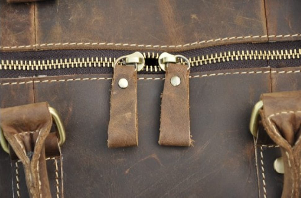 Велика вінтажна дорожня сумка з кінської шкіри