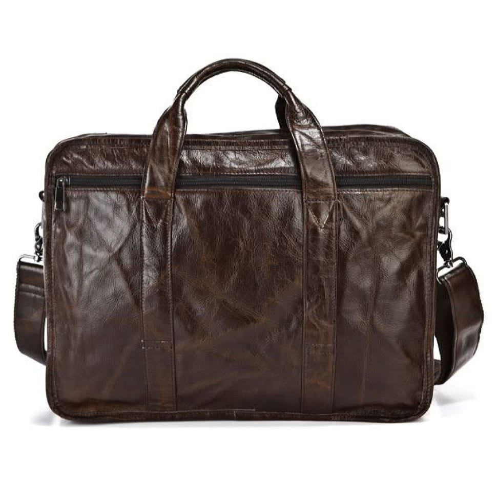 Large leather bag for documents or laptop 7093Q by John McDee