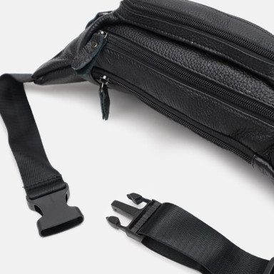 Мужская кожаная сумка на пояс Keizer k10045bl-black