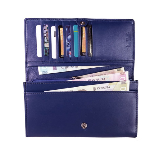 Шкіряне портмоне New Rainbow 3435 bluette синій