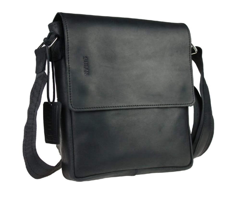 Men's leather shoulder bag SULLIVAN 35467(40) black