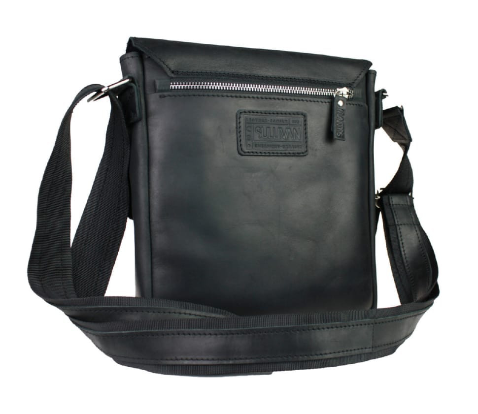Men's leather shoulder bag SULLIVAN 35467(40) black