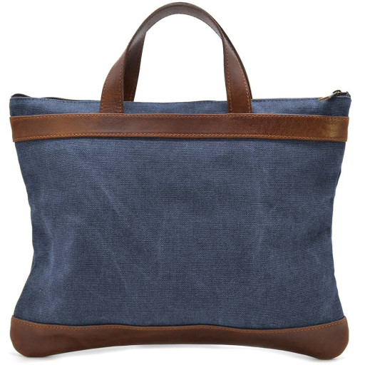 Сумка папка для документів А4 шкіра та канвас TARWA GKb-7100-4lx синя