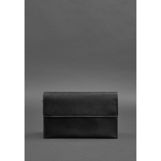 Шкіряний чоловічий клатч-барсетка 3.0 чорний Crazy Horse