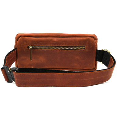 Waist bag made of genuine leather crazy RB-1818-3md TARWA cognac