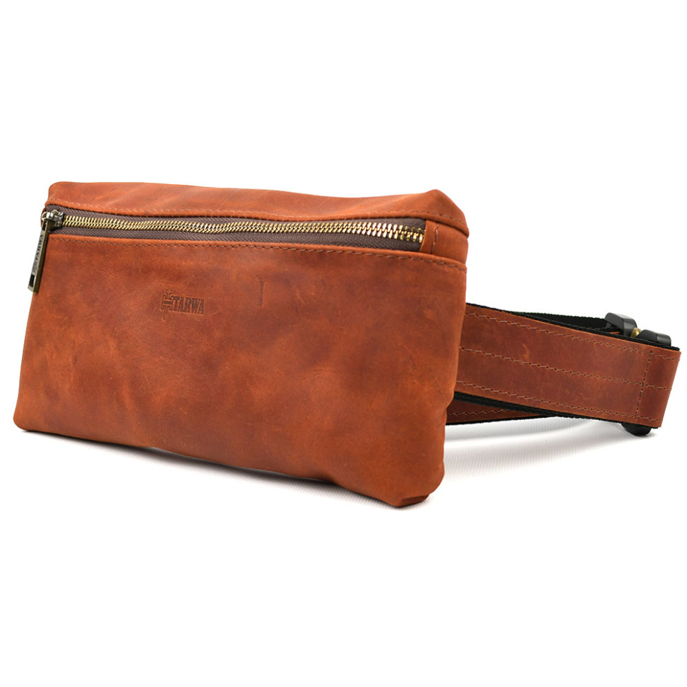 Напоїсна сумка з натуральної шкіри крейзі RB-1818-3md TARWA коньяк