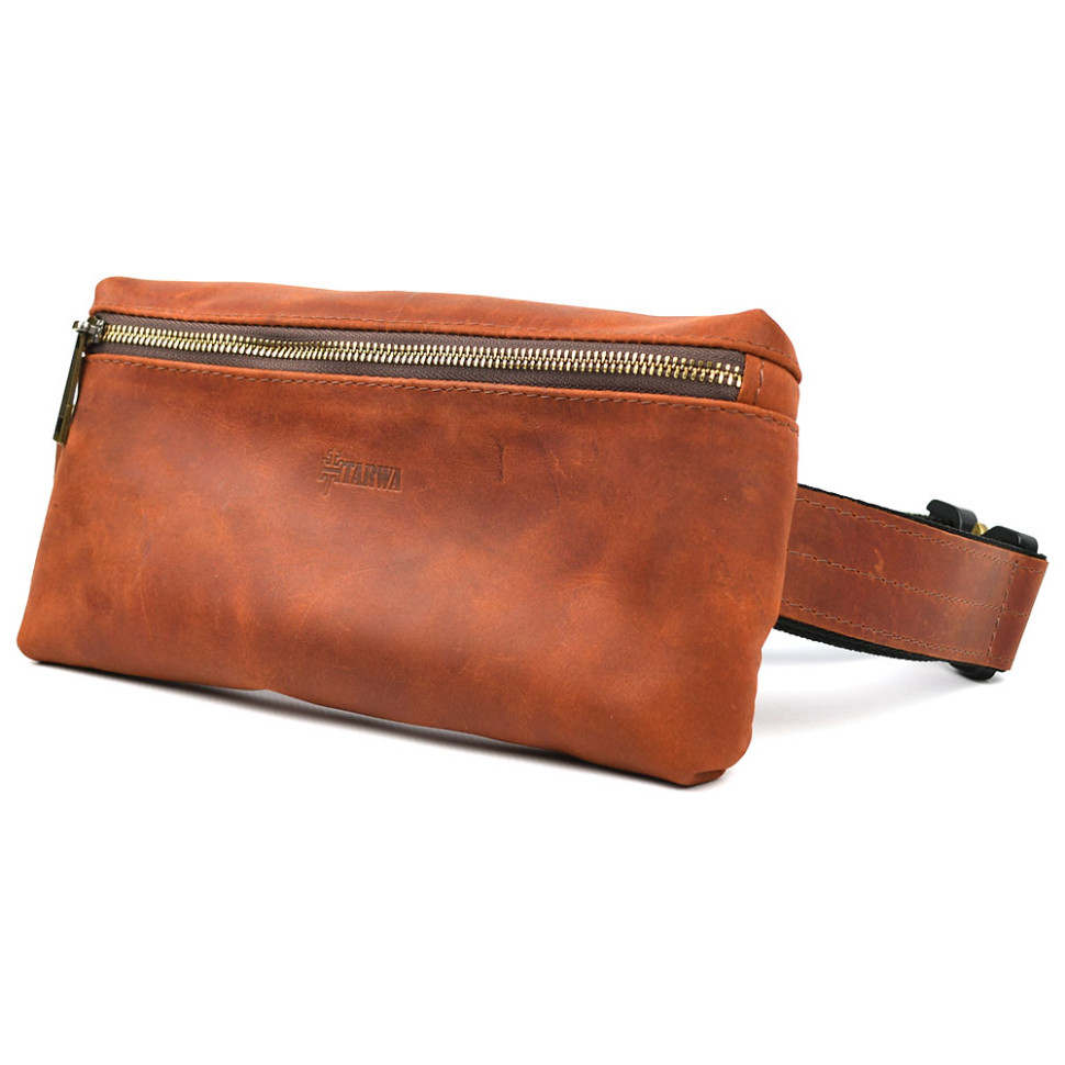 Напоїсна сумка з натуральної шкіри крейзі RB-1818-3md TARWA коньяк