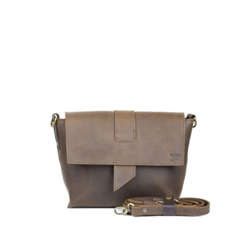 Жіноча шкіряна сумка Nora темно-коричнева vintage