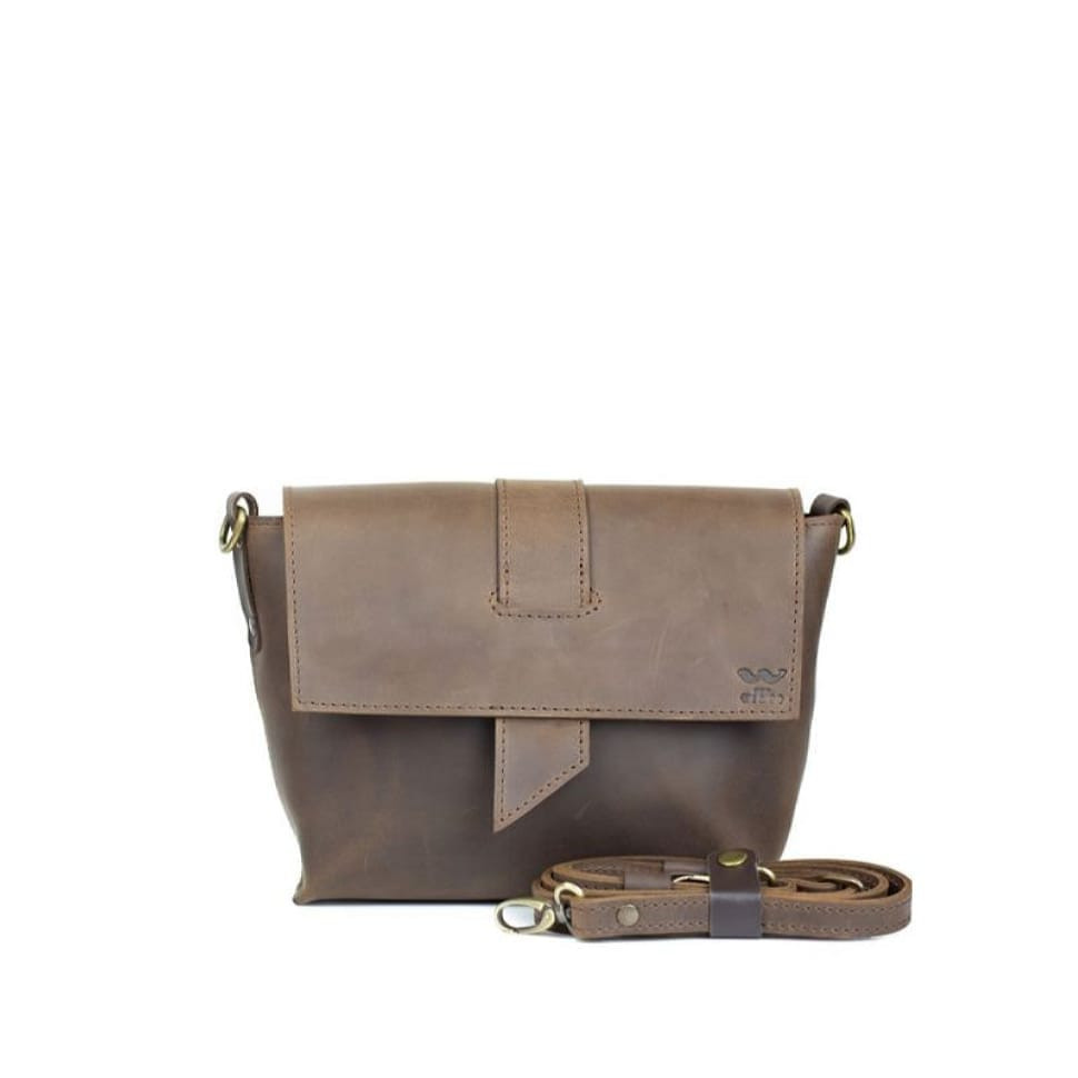 Nora women's leather bag dark brown vintage