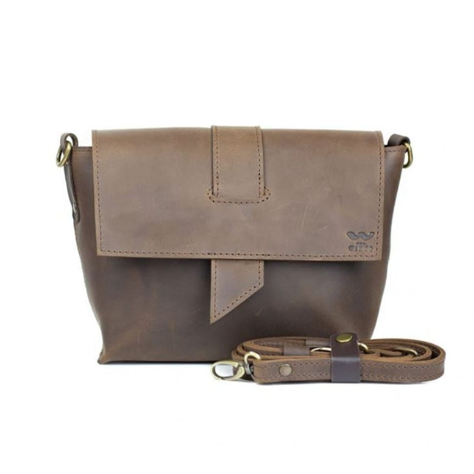 Nora women's leather bag dark brown vintage