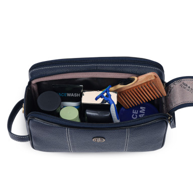 Hammonds Flycatcher TC4002 Blue Leather Toiletry Bag