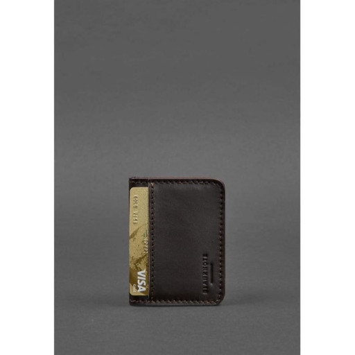 Шкіряна обкладинка для ID-паспорта та прав водія 4.1 коричнева з гербом України